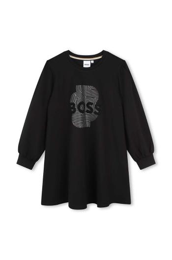 Dievčenské šaty BOSS čierna farba, mini, oversize, J51108