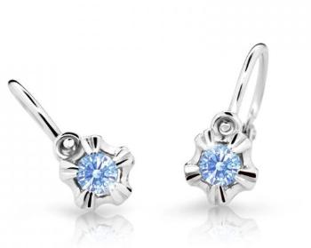 Cutie Jewellery Detské náušnice z bieleho zlata C2158-10-X-2 svetlo modrá
