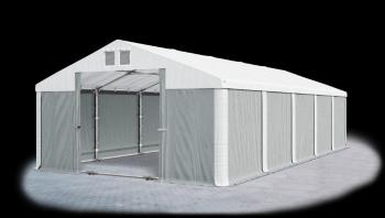 Garážový stan 6x10x2,5m strecha PVC 560g/m2 boky PVC 500g/m2 konštrukcia ZIMA Biela Šedá Biela