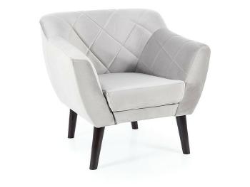 Signal Kreslo KARO 1 VELVET | wenge Farba: Svetlosivá / Bluvel 03