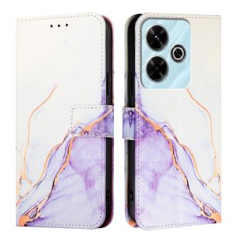 ART MARBLE Peňaženkový kryt pre Xiaomi Redmi 13 WHITE PURPLE