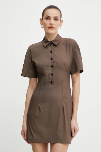 Šaty Patrizia Pepe hnedá farba, mini, áčkový strih, 2A2899 A570
