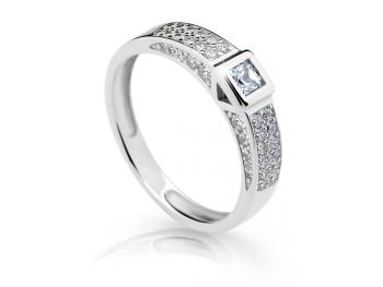 Cutie Diamonds Trblietavý prsteň z bieleho zlata s diamantmi DZ6715-2361-10-X-2 54 mm