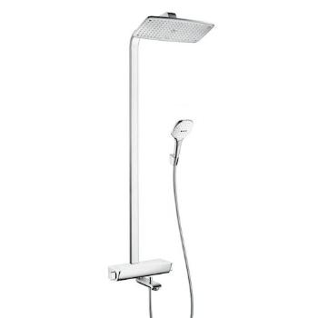 Sprchový systém Hansgrohe Raindance E na stěnu s vaňovým termostatom biela/chróm 27113400