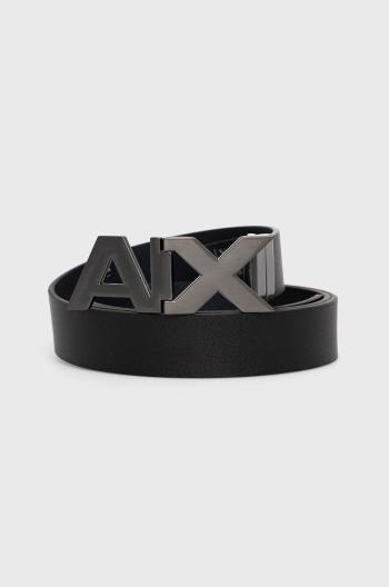 Kožený opasok Armani Exchange pánsky, čierna farba