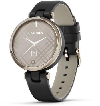 Okosóra Garmin Lily Classic Cream Gold/Black Leather Band