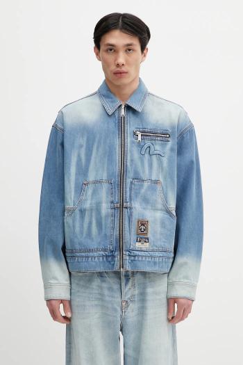 Rifľová bunda Evisu Worker Denim w Emboss Kamon prechodná, 2ESHTM5DJ1038