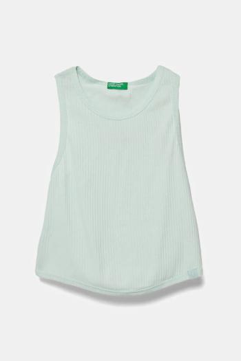 Detský bavlnený top United Colors of Benetton tyrkysová farba, 31H3CH01F