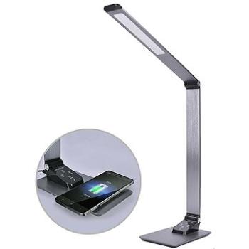 Solight LED stolná lampička stmievateľná, 10 W, indukčné nabíjanie, zmena chromatickosti, hliník, si (WO60-G)