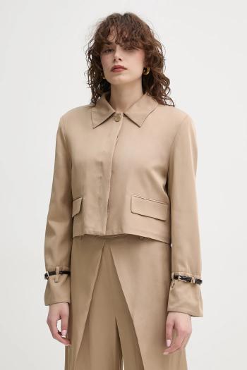Sako s prímesou ľanu ISABELLE BLANCHE béžová farba, jednoradové, jednofarebné, IS25SS-J063-T004