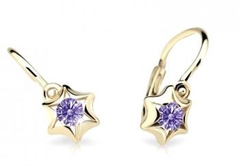 Cutie Jewellery Zlaté detské náušnice C2159-10-X-1 fialová