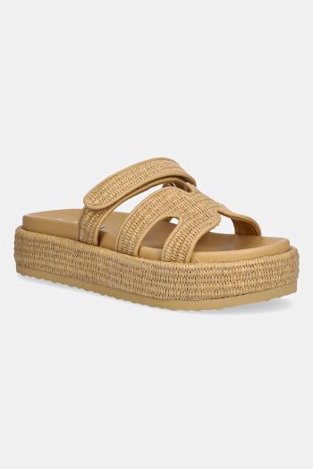 Šľapky Steve Madden Bigmissile dámske, béžová farba, na platforme, SM11003773