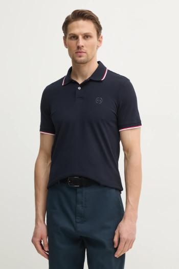 Bavlnené polo tričko Armani Exchange tmavomodrá farba, jednofarebné, 8NZF75 Z8M5Z