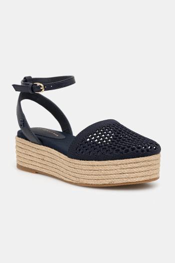 Espadrilky Tommy Hilfiger KNIT MESH ESPADRILLE PLATFORM tmavomodrá farba, na platforme, FW0FW08743