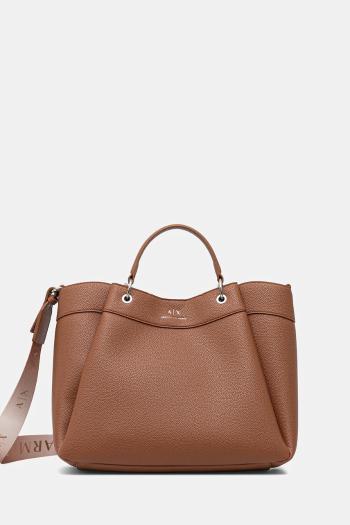 Kabelka Armani Exchange hnedá farba