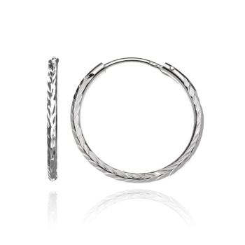 Okrúhle náušnice zo striebra 925 - vyhĺbené lístky, 19 mm