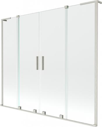 MEXEN/S - Velar L Duo dvojkrídlová posuvná vaňová zástena 170 x 150, transparent, nikel kartáčovaný 896-170-003-02-97