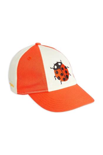 Detská bavlnená šiltovka Mini Rodini Ladybugs oranžová farba, vzorovaná, 2526510142