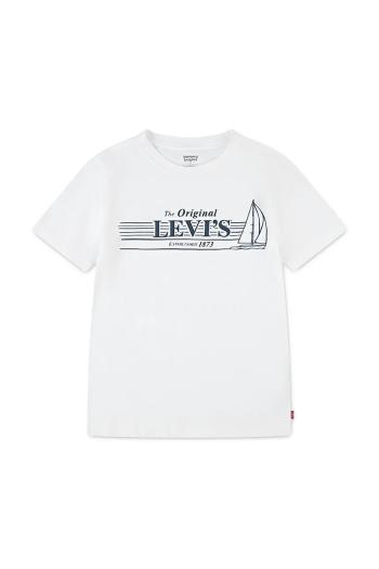 Detské tričko Levi's MID DAY SAIL TEE biela farba, s potlačou, 8EM283