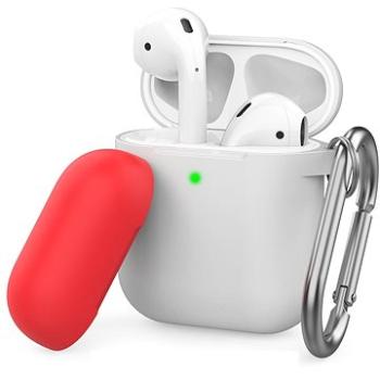 AhaStyle kryt Airpods 1 & 2 s karabínou biela-červený (PT46-Skye-White)