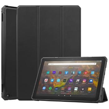 LEATHER Zaklápací obal Amazon Kindle Fire HD 10 / HD 10 2021 (11. generácia) čierny