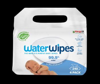 WATERWIPES 100 % BIO Odbúrateľné obrúsky, 4 x 60 ks