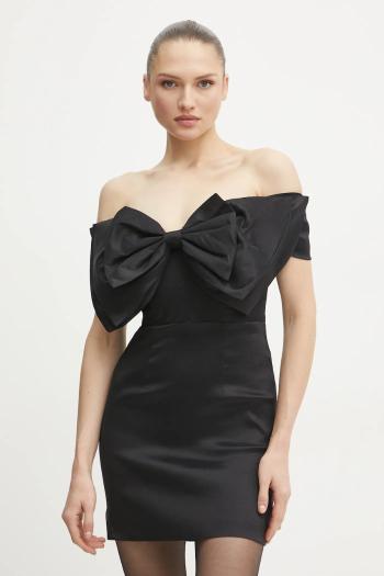 Šaty Bardot MINI BOW DRESS čierna farba, mini, priliehavá, 54327DB2
