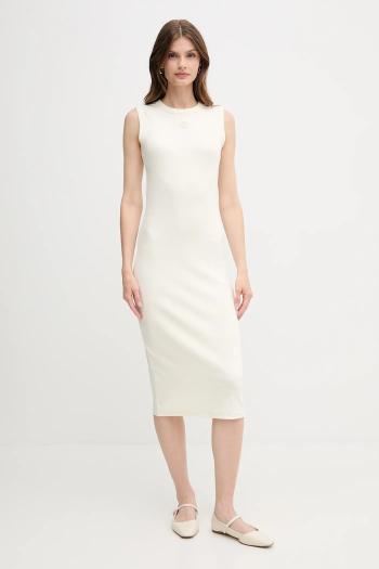 Šaty Calvin Klein Jeans béžová farba, midi, priliehavé, LV047C240G