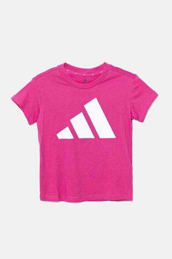 Detské bavlnené tričko adidas ružová farba, JE1386