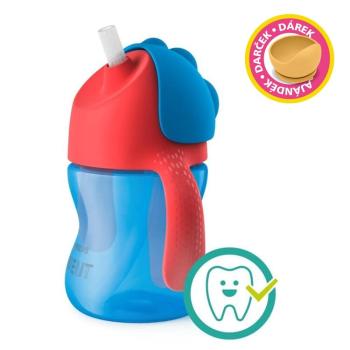 Philips AVENT Hrnček 200 ml Bendy s ohybnou slamkou chlapec+darček PETITE&MARS Miska 6m+