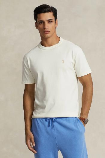 Bavlnené tričko Polo Ralph Lauren pánske, béžová farba, jednofarebné, 710916698