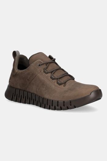 Nubukové tenisky Ecco Gruuv Sneaker Lea Gtx hnedá farba, 525224-02559