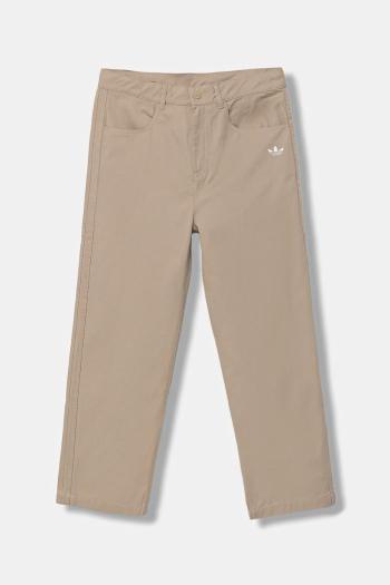 Detské bavlnené nohavice adidas Originals béžová farba, jednofarebná, JY2746