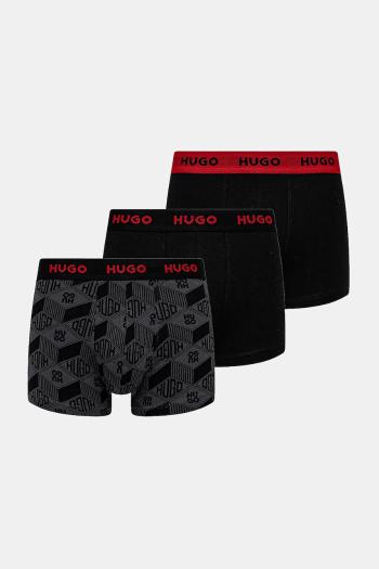 Boxerky HUGO 3-pak pánske, čierna farba, 50532550