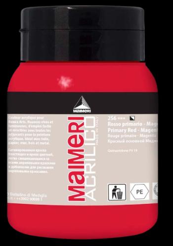 MAIMERI ACRILICO - Akrylové farby 256 - primary red-magenta, 0,5 L