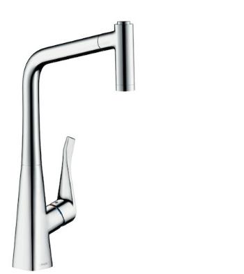 Drezová batéria Hansgrohe Metris M71 s vyťahovacou sprškou chróm 14820000