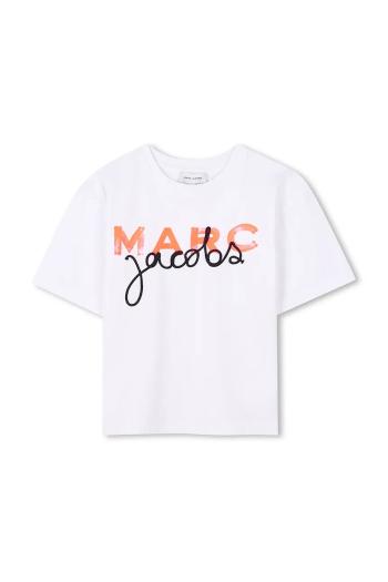 Detské bavlnené tričko Marc Jacobs biela farba, s potlačou, W60455