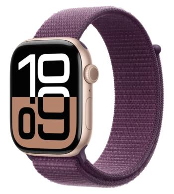 APPLE Watch Series 10 46mm Ružovo zlatý hliník so slivkovým prevliekacím remienkom