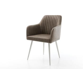 Jedálenská stolička Greg-Flex taupe vintage s kužeľovou základňou