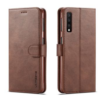 IMEEKE Peňaženkový obal pre Samsung Galaxy A7 2018 (A750) tmavohnedý
