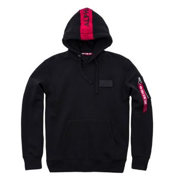 Pánska mikina Alpha Industries Red Stripe Hoody Black - M