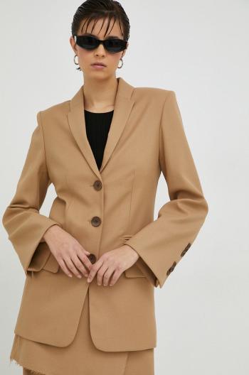Sako By Malene Birger béžová farba, jednoradové, jednofarebné