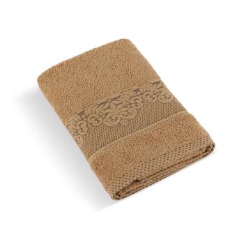 Prosop frotir Bellatex colecția Orchidea maro, 70 x 140 cm, maro, 70 x 140 cm