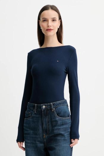 Tričko s dlhým rukávom Tommy Hilfiger tmavomodrá farba, WW0WW47309