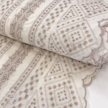 Bavlnená látka EMBROIDERY Lilian beige