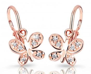Cutie Jewellery Detské náušnice z ružového zlata C2748-10-X-4 biela