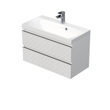 Kúpeľňová skrinka s umývadlom SAT Cube Way 80x47,5x40 cm biela mat CUBE3D802ZB