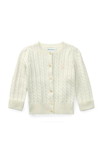 Detský bavlnený kardigan Polo Ralph Lauren béžová farba, tenký, 310543047008