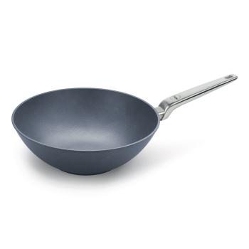 Titanová indukční pánev Wok O 30 cm s nerezovou rukojetí Diamond Lite PRO WOLL