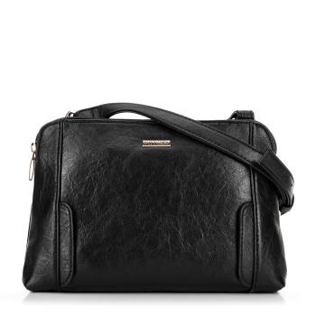 Dámska crossbody z ekokože dvojkomorová čierna